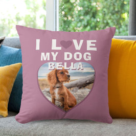 I kärlek min Hund Heart Photo Pet Namn Kudde