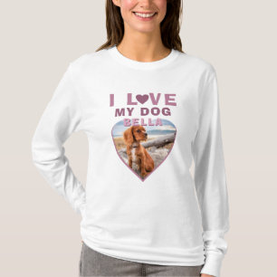 I kärlek min Hund Heart Photo Pet Namn T Shirt