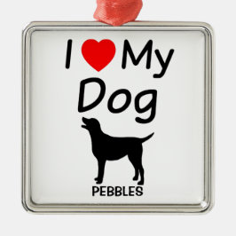 I Kärlek Min Hund-prydnad Julgransprydnad Metall