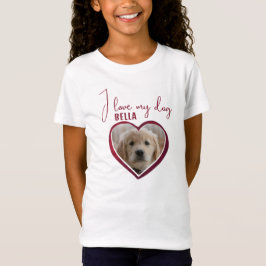 I kärlek min Hund Red Heart Photo Pet Namn T Shirt