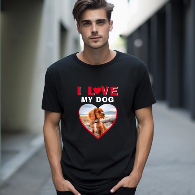 I kärlek min Hund Red Heart Photo Pet Namn T Shirt (Skapare uppladdad)