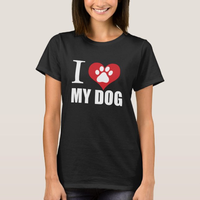 I kärlek min hund T-Shirt (Framsida)
