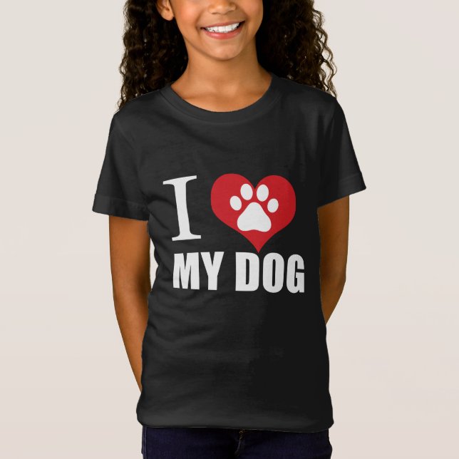 I kärlek min hund T-Shirt (Framsida)