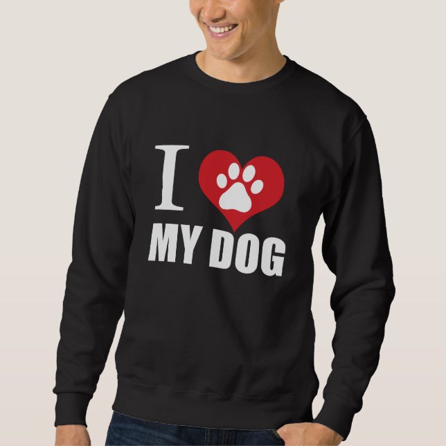 I kärlek min hund T-Shirt Lång Ärmad Tröja (Framsida)