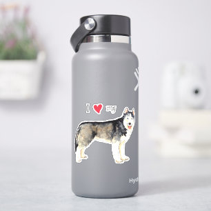 I Kärlek min Husky Vinyl Sticker Klistermärken