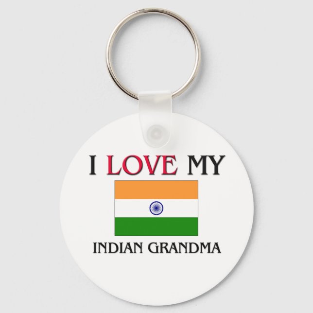 I Kärlek Min indiska mormor Nyckelring (Framsida)