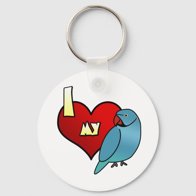 I Kärlek min indiska ryggsäck, parakeet Keychain Nyckelring (Framsida)