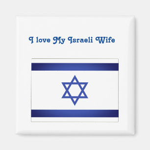 I Kärlek min israeliske fru Israel Flagga Magnet