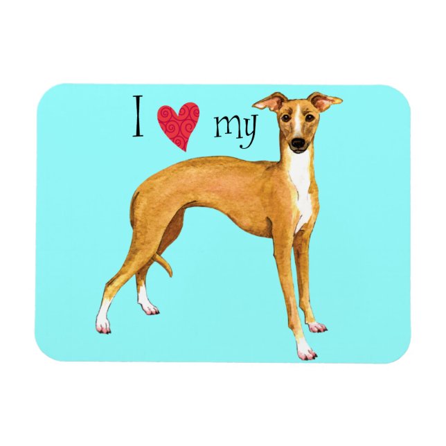 I Kärlek min italienska Greyhound Magnet (Horisontell)