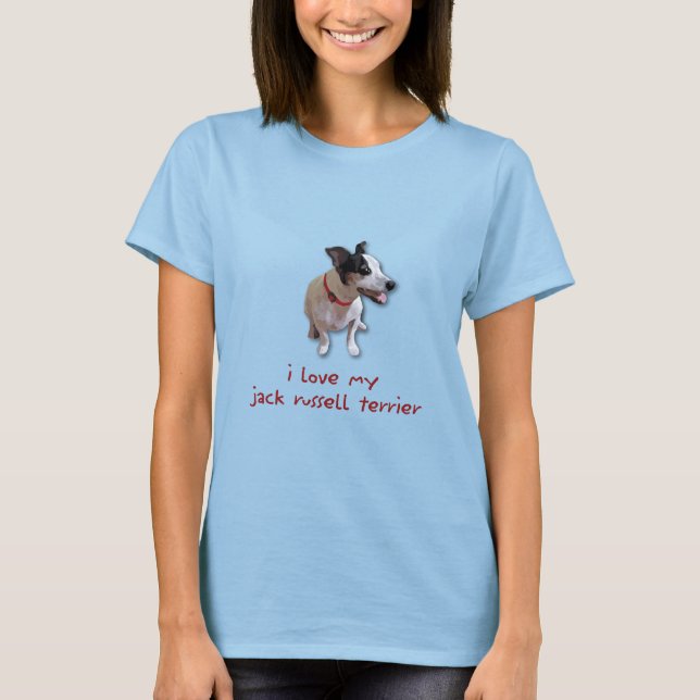 i kärlek min jack russell skräcker tee (Framsida)