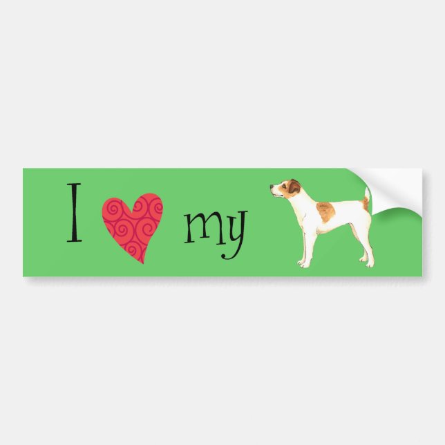 I Kärlek min Jack Russell Terrier Bildekal (Framsidan)