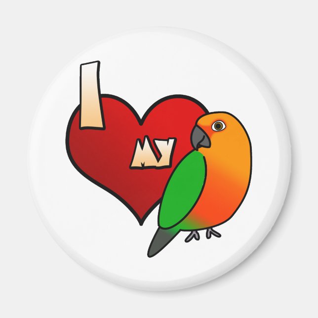 I Kärlek min Jenday Conure Magnet (Framsidan)