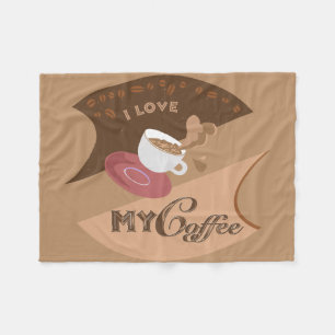 I Kärlek min kaffe Retro Java Mocha Fleecefilt