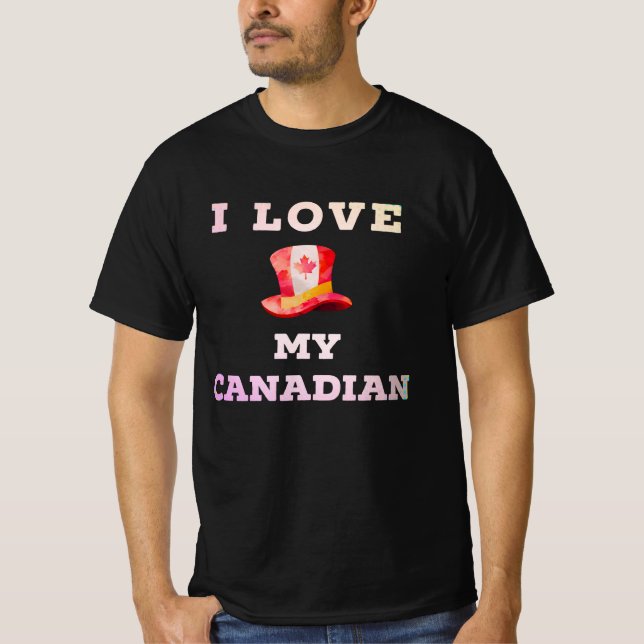 I kärlek min kanadensiska hoat Gift Quebec T Shirt (Framsida)