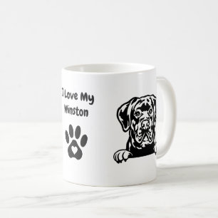 I Kärlek min KÄPP CORSO Skriv ut Namn och paw Kaffemugg