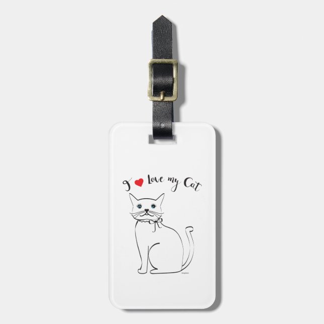 I kärlek min katt, Cute, Coola Bagagebricka (Vertikal Framsida)