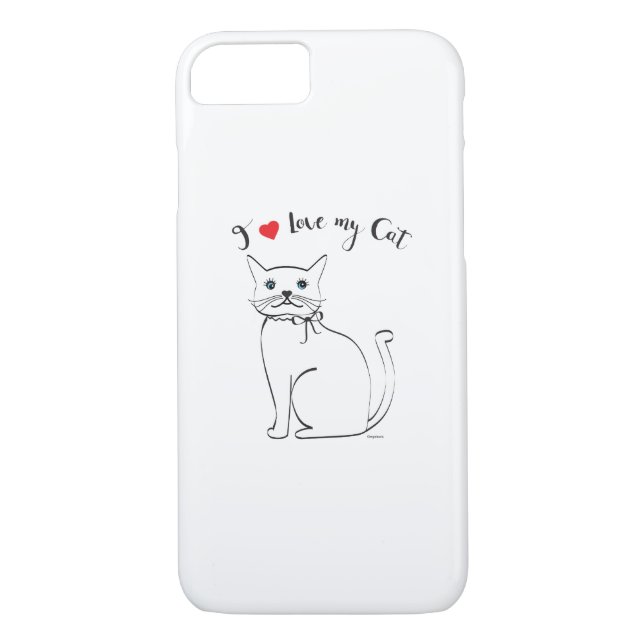 I kärlek min katt, Cute, Coola Case-Mate iPhone Skal (Baksida)