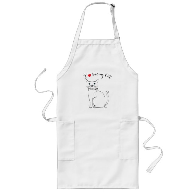 I kärlek min katt, Cute, Coola Långt Förkläde (Framsidan)