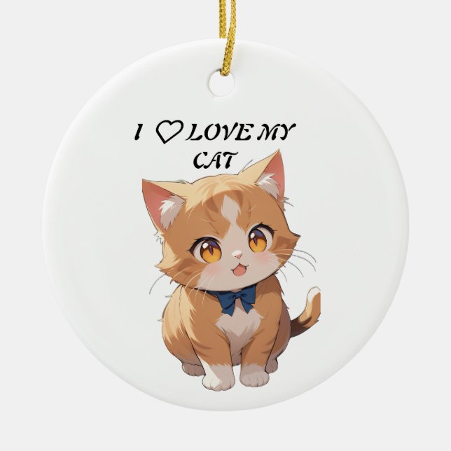 I kärlek min katt julgransprydnad keramik (Framsidan)