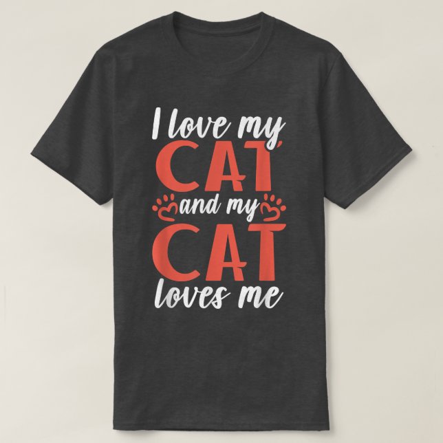 I kärlek min katt och min katt kärlek mig Kattunge T Shirt (Design framsida)