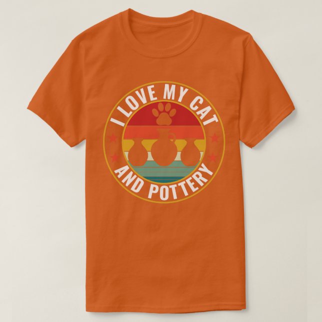 I Kärlek min katt och Pottery Funny Clay Potter T Shirt (Design framsida)
