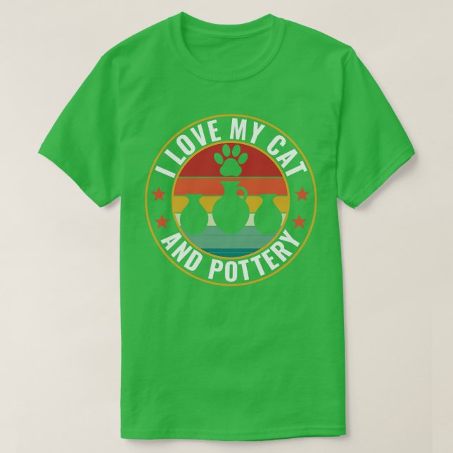 I Kärlek min katt och Pottery Funny Clay Potter T Shirt (Design framsida)