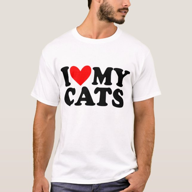 i kärlek min katt t shirt (Framsida)