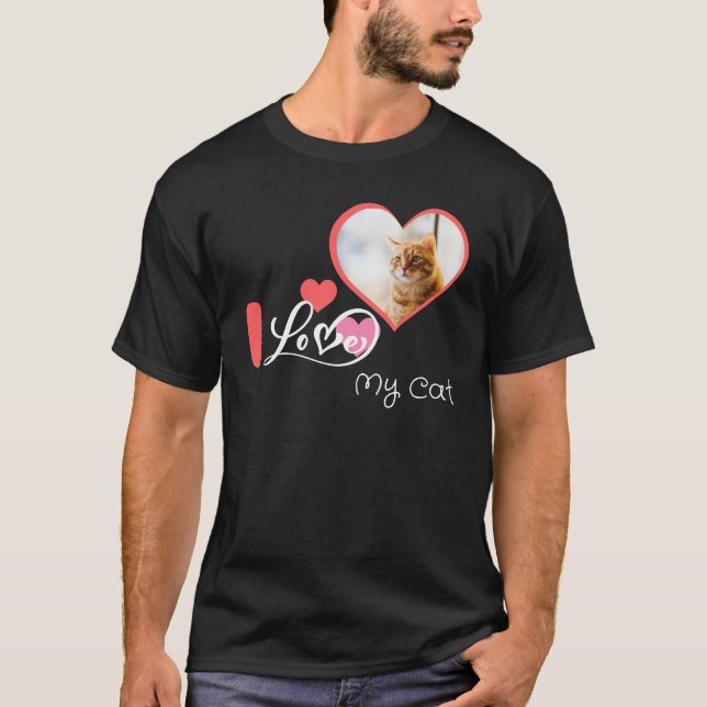 i kärlek min kattskjorta t shirt (Framsida)
