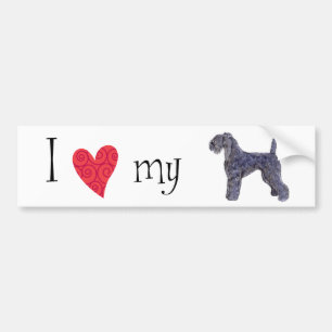 I Kärlek min Kerry Blue Terrier Bildekal