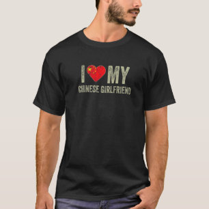 I Kärlek Min kinesiska flickvän China Flagga Funny T Shirt