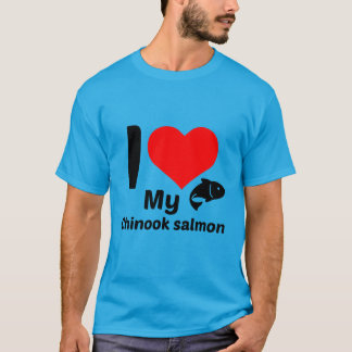 I kärlek min kinesiska lax t shirt