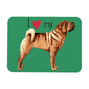 I Kärlek min kinesiska shar-Pei Magnet