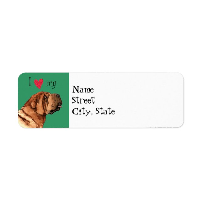 I Kärlek min kinesiska shar-Pei Returadress Etikett (Framsidan)