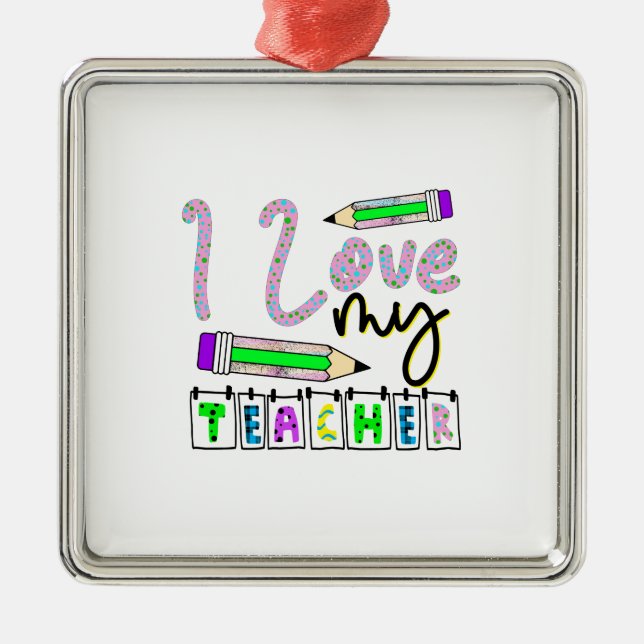 I Kärlek Min lärare Julgransprydnad Metall (Framsidan)