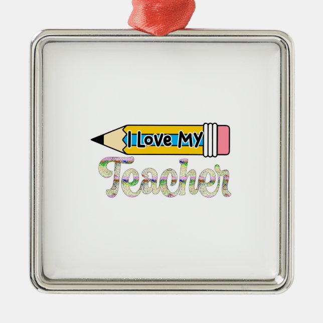 I Kärlek Min lärare Julgransprydnad Metall (Framsidan)