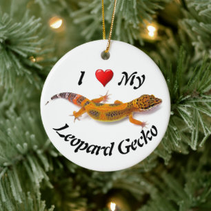 I Kärlek min Leopard Gecko Ligua Julgransprydnad Keramik