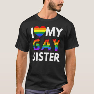 I Kärlek min Lesbisk syster Lgbt Gay Rainbow Pride T Shirt