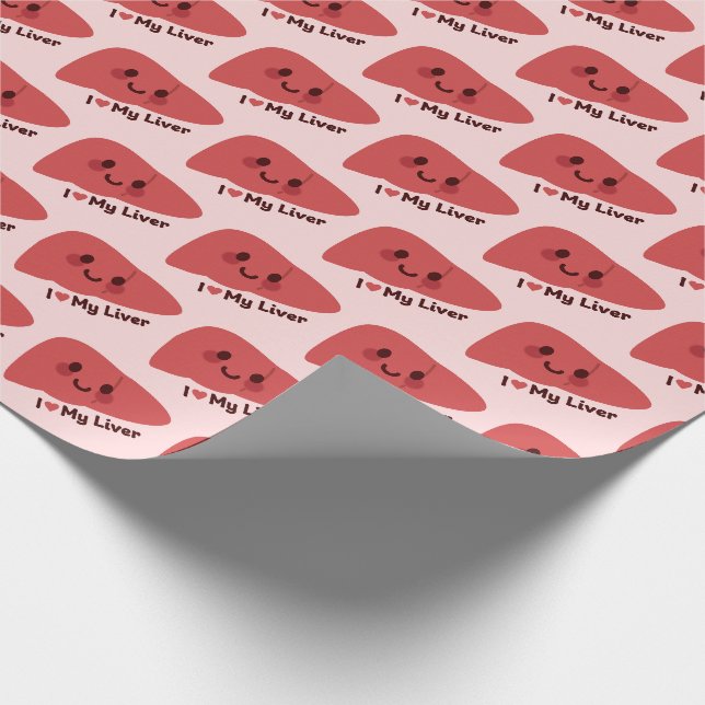 I Kärlek Min lever - Cute Smiler Liver Presentpapper (Hörn)