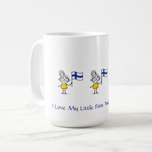 I Kärlek Min lilla finne Twillingar Coffee Mugg -