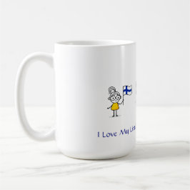 I Kärlek Min lilla finne Twillingar Coffee Mugg -