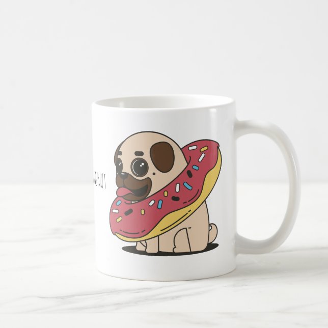 "I kärlek min lilla gnut" Donuts och Pugs Kaffemugg (Höger)