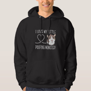 I Kärlek Min lilla pooping Monster Guinea Gris Rod Hoodie