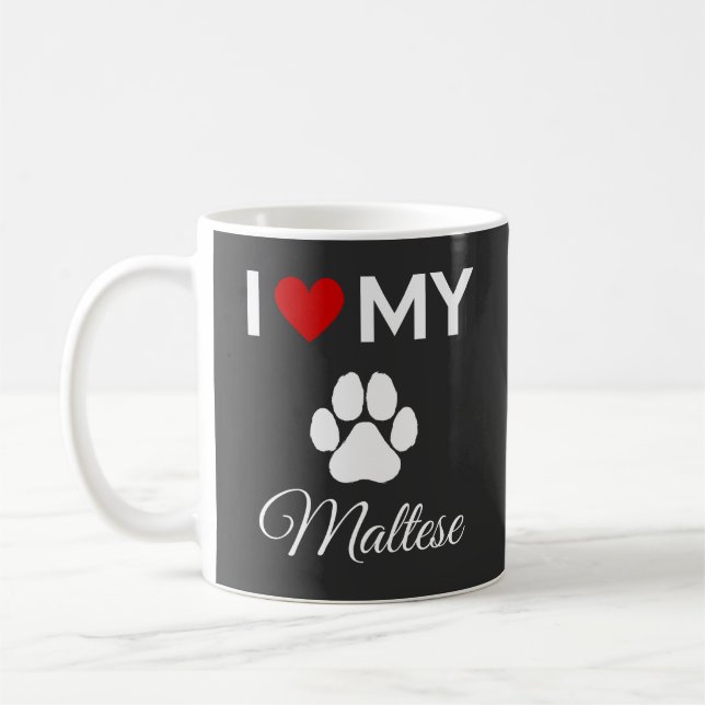 I kärlek, min maltesiska hund-anpassningsbar kaffemugg (Vänster)