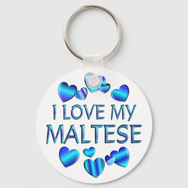 I Kärlek Min maltesiska Nyckelring (Framsida)
