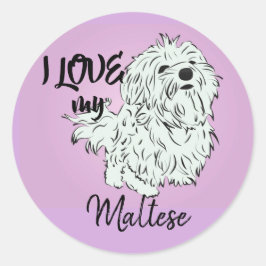 I Kärlek min maltesiska Runt Klistermärke