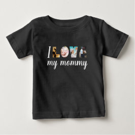 I kärlek min mamma fotot på brev svart t shirt