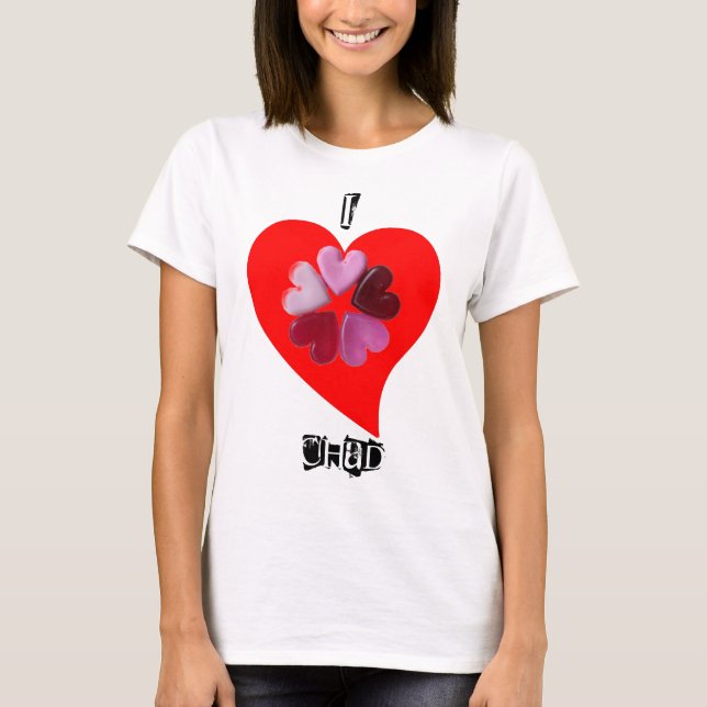I Kärlek Min man anpassningsbar Burnout Tee (Framsida)