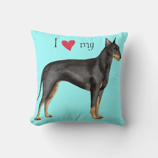 I Kärlek min Manchester Terrier Kudde (Framsida)