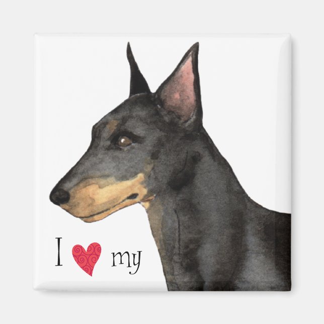 I Kärlek min Manchester Terrier Magnet (Framsidan)