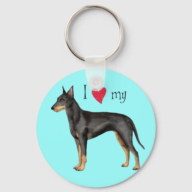 I Kärlek min Manchester Terrier Nyckelring (Framsida)